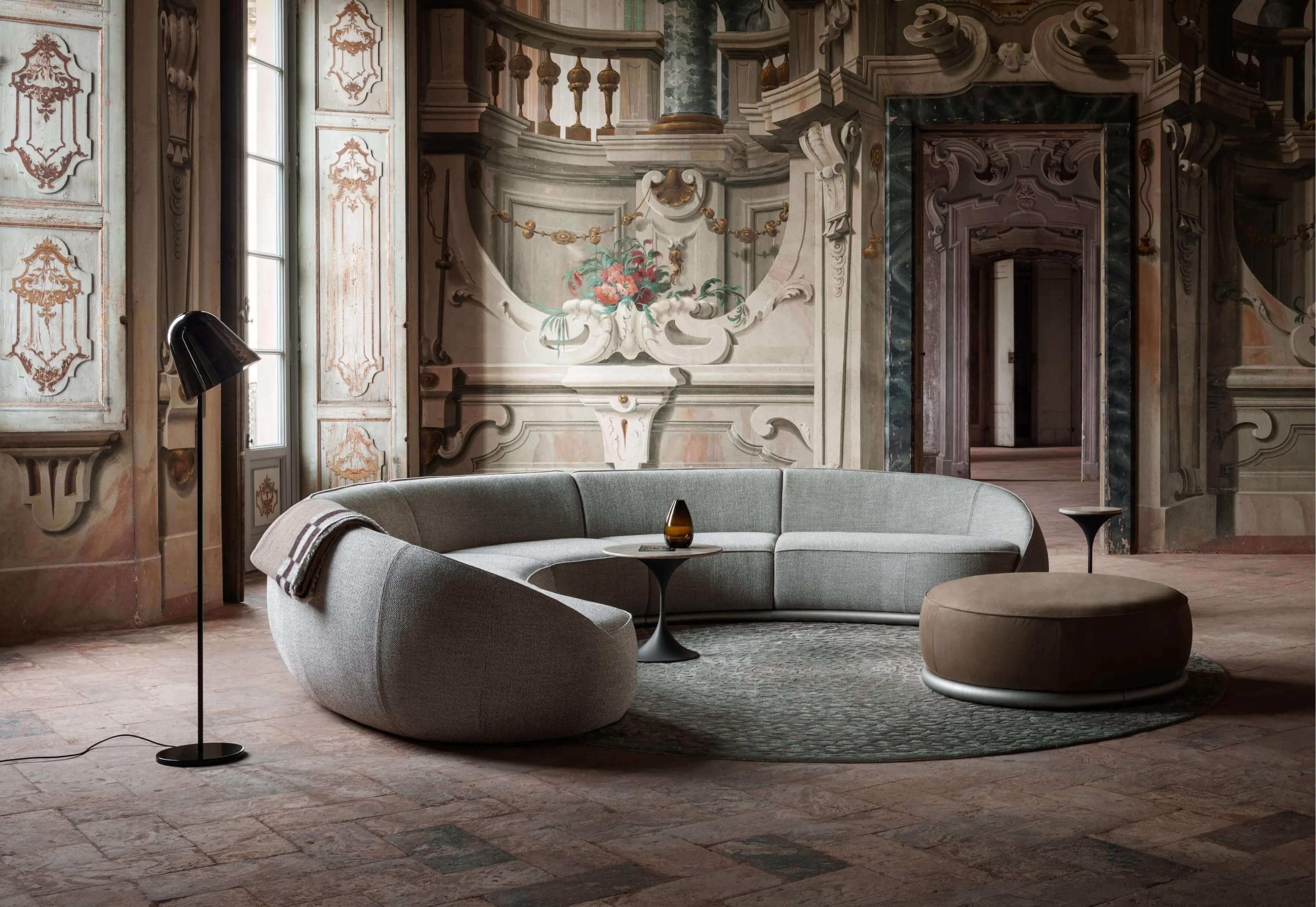 ABBRACCI by GHIDINI1961 – Curved 5-seater fabric sofa