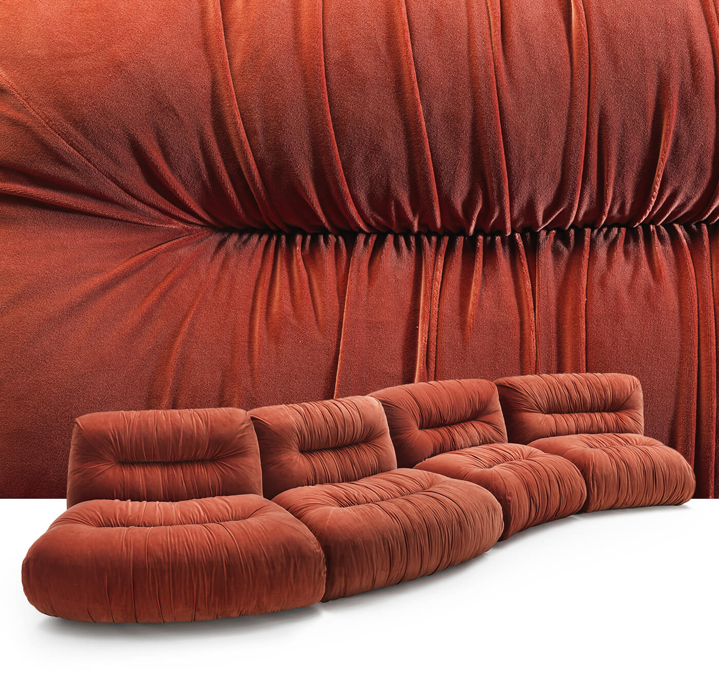 MAMBO by GHIDINI1961 – Curved modular velvet sofa