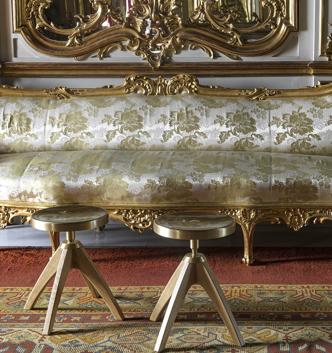  LEPORELLO adjustable height brass stool | stool by ghidini1961